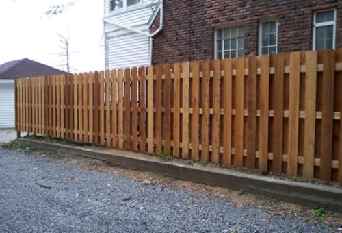6' High Shadowbox Premium Treated Dogear Wood Privacy Fence