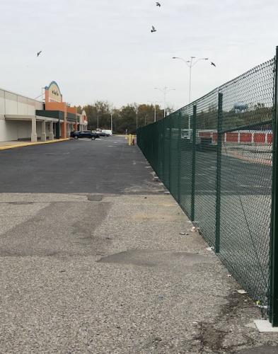 8' High Commercial Green Vinyl Chain LInk Fence With Top Tension Wire Instead of Top Rail