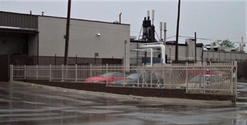 Ameristar 3-Rail Classic Style Core Drilled Steel Picket Fence on Brick Wall Along With Automated Gate