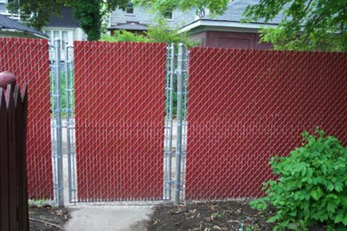 Chain Link Fence With Redwood Privacy Slats