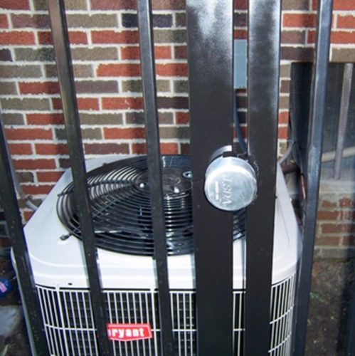 Custom Air Conditioning Unit Enclosure With Puck Lock For Security (No Shackle To Cut)