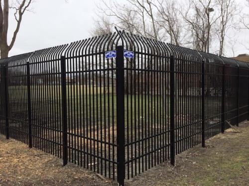 Elite 10' High EFS-66 4-Rail Black Aluminum Picket Fence 2