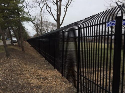 Elite 10' High EFS-66 4-Rail Black Aluminum Picket Fence 3