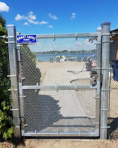 Expanded Metal Commercial Gate With Mechanical Code Lock