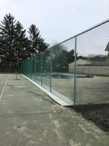 Green Vinyl Commercial Chain Link Tennis Court Fence With Top Rail