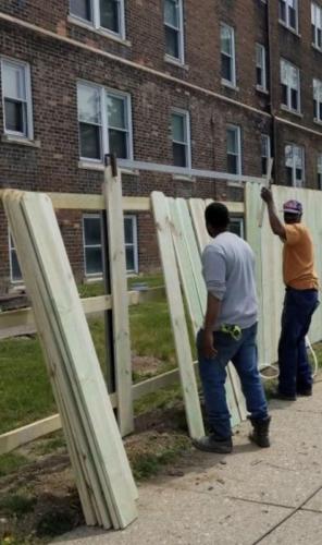 Solid Board Dogear Premium Treated Wood Privacy Fence Installation